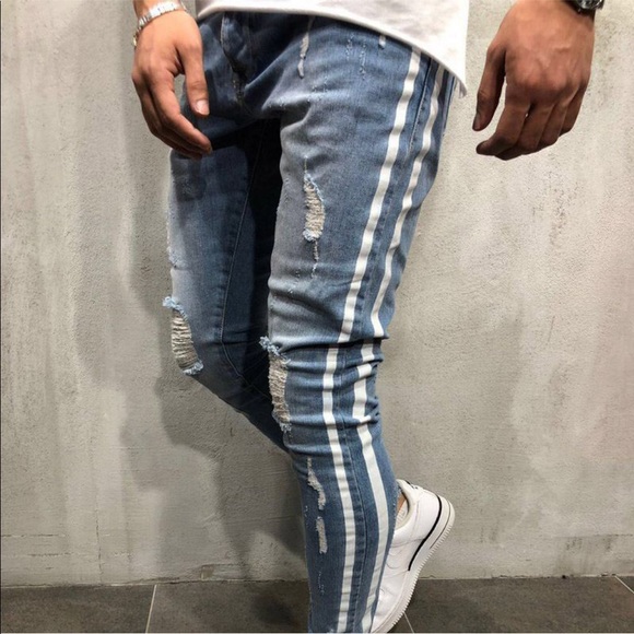 New Fashion Men Slim Fit Soft Pencil Denim Pants - Picture 3 of 5